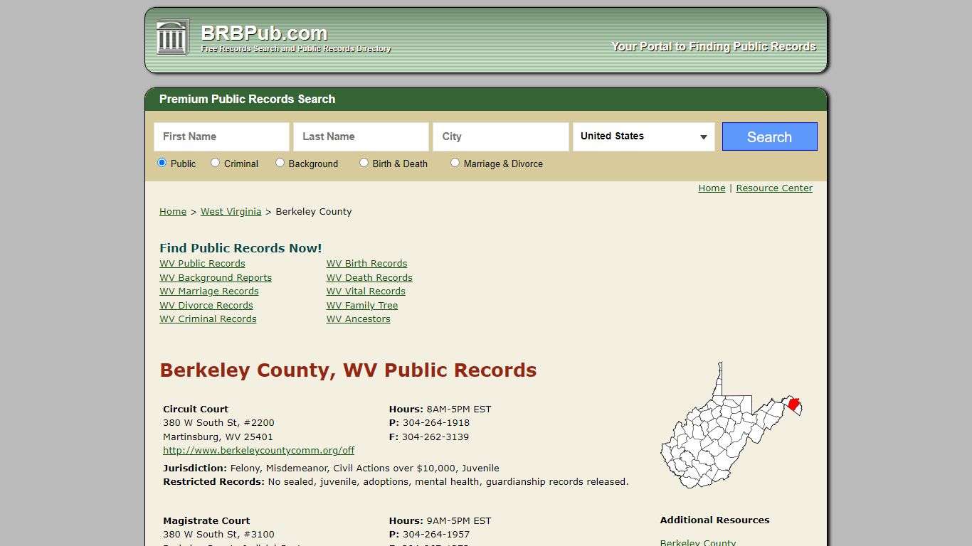 Berkeley County, WV Public Records - BRB Pub