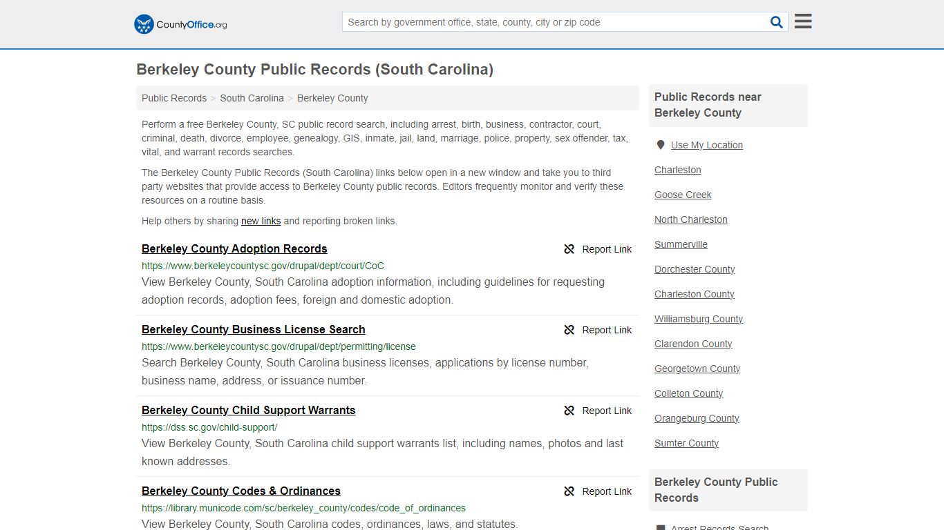 Berkeley County Public Records (South Carolina) - County Office